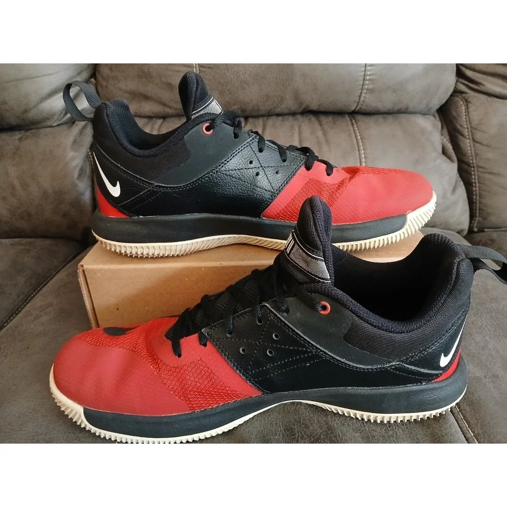 Nike Fly By II Mens Basketball Shoes Red‎ Black Low Top Sneakers CU3503-600